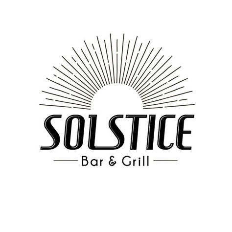 Solstice Logo, Grill Logo, Bar Grill, Summer Solstice, Logo Design Contest, Custom Logo Design, Wedding Invitation Templates, Custom Logos, Wedding Invitation