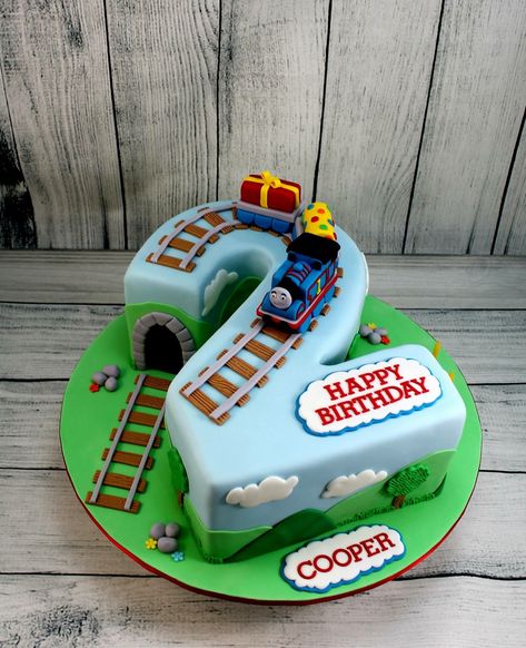 Birthday Cake Train Boys, 2nd Birthday Train Theme Cake, Choo Choo Train Birthday Party Cake, Trains Birthday Cake, Number 2 Train Cake, Thomas Train Cakes For Boys, Mighty Express Birthday Cake, 2nd Birthday Train Cake, Thomas 3rd Birthday