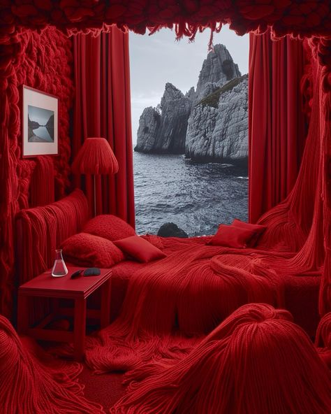 i see red house 🥩🧣🧧♦️✂️ Red House Aesthetic, Red Bedroom Design, Red Bedroom, I See Red, House Aesthetic, Red Room, Room Redesign, Bedroom Red, Red Rooms