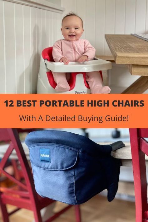 12 of the best portable high chairs that allow your baby to sit with you at the table. From affordable to multifunctional, you are sure to find the right one for your little one from the list. #PortableHighChair Travel Booster Seat, Booster Chair, Portable High Chairs, High Chairs, Floor Seating, Booster Seat, At The Table, Chair Style, Summer Baby