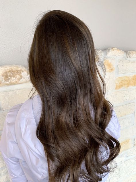 Mud Brown Hair, Quiet Luxury Hair, Cocoa Hair Colour, Olive Brown Hair Color, Light Brown Hair With Red Undertones, Light Chocolate Hair, All Brown Hair, Shiny Brown Hair, Highlight Hairstyle