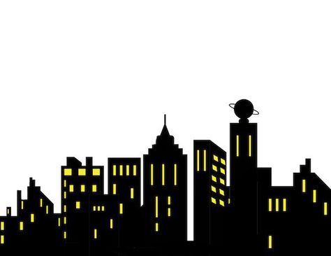 Building Cake, Skyline Drawing, Building Silhouette, Surprise Your Girlfriend, Spiderman Cartoon, Super Hero Theme, Teen Titan, City Silhouette, Cute Cartoon Pictures