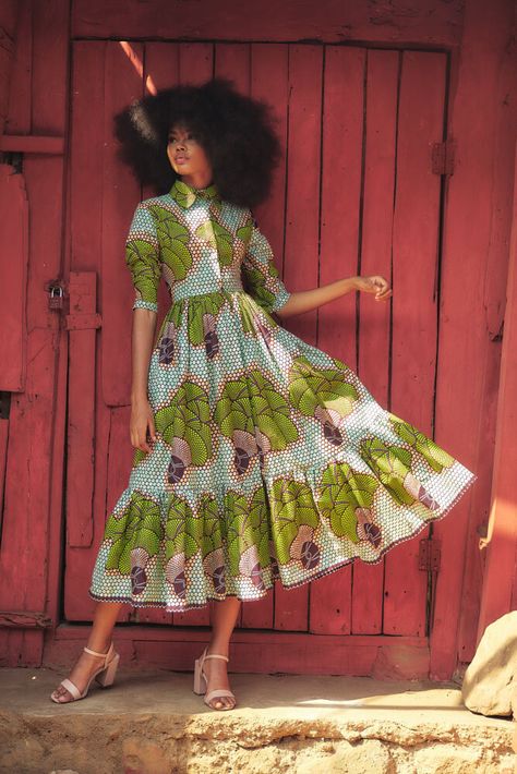 Ursula Dress, Ankara Dress Designs, Mimi Dress, Batik Skirt, Sage Dress, Orange Maxi Dress, African Inspired Clothing, Bubble Dress, African Print Dress