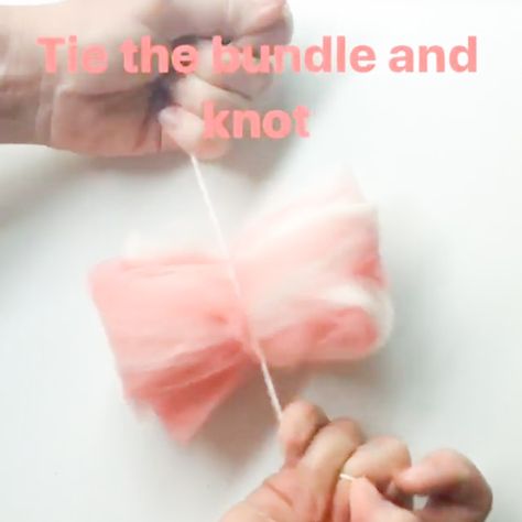 Easy DIY Tulle Pom Pom Hair Bands - Flax & Twine Diy Tulle Poms, Pom Pom Hair Ties, Tulle Pom Pom, Tulle Headband, Diy Tulle, Tulle Poms, Hair Ties Diy, Tassel Crafts, Girl Headbands