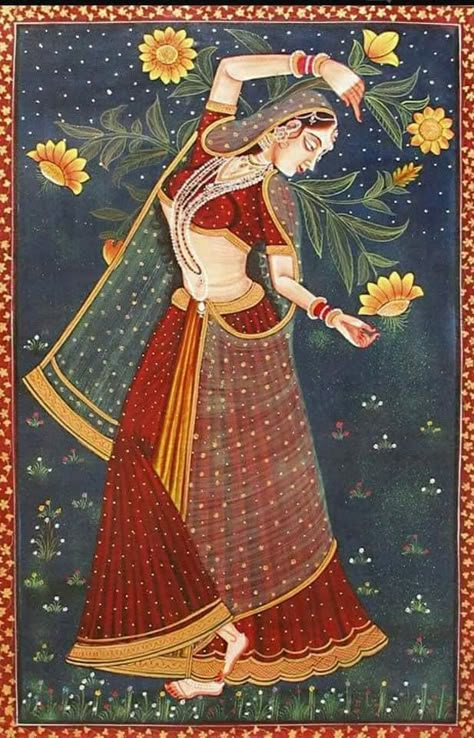 Rajput Princess, Raas Leela, Indian Miniature Paintings, Rajasthani Miniature Paintings, Mughal Miniature, Mughal Miniature Paintings, Rajasthani Painting, Indian Traditional Paintings, Indian Miniature