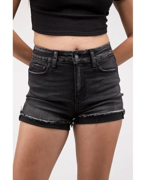 🌟 Ready to turn heads this summer? Dive into style with our Washed Black Cuffed Raw Hem Denim Shorts for just $28.98! Perfect for those sunny days and spontaneous adventures, these shorts combine comfort and trend effortlessly. Pair them with your favorite tee or elevate the look with a chic blouse. Affordable fashion is just a click away! 💙🖤 #FashionFinds #DenimDelight #SummerStyle #OOTD #CasualChic #StreetStyle #SpringFashion #StyleInspo #OutfitOfTheDay #AffordableFashion #DE #TheDiamondEmp... Descendants Dr, Curvy Shorts, Shorts Fit, Black Silhouette, Swimwear Dress, Love Clothing, Short Jumpsuit, Athletic Pants, Sheer Fabrics