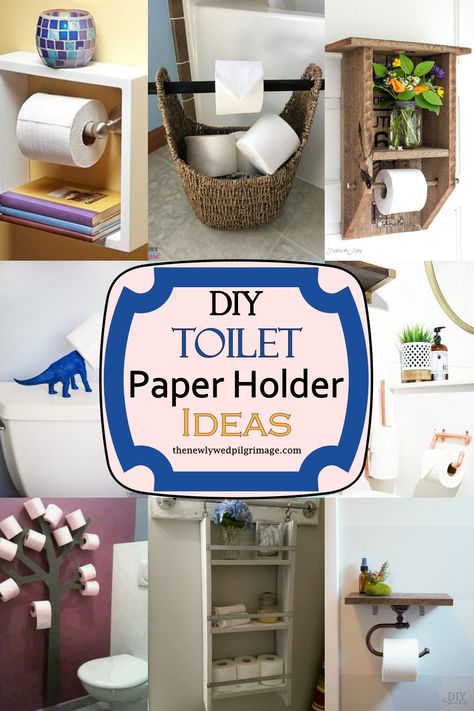 Toilet Paper Holder Ideas Storage, Toilet Roll Holder Ideas Small Spaces, Ideas For Toilet Paper Holders, Storage For Toilet Paper, Toilet Paper Holder Ideas Diy, Half Bath Toilet Paper Storage, Toilet Holder Ideas, Rv Toilet Paper Holder, Tp Holder Diy