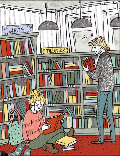 Love at the bookstore #ilustration #pencil  #textures #scene #digitalcolor #winter #story  #city #bookstore #library #couple #youngcouple #reading Library Scene Drawing, Bookstore Drawing, Library Couple, Library Sketch, Library Drawing, Bd Ideas, Awesome Drawings, Library Cafe, Friends Illustration