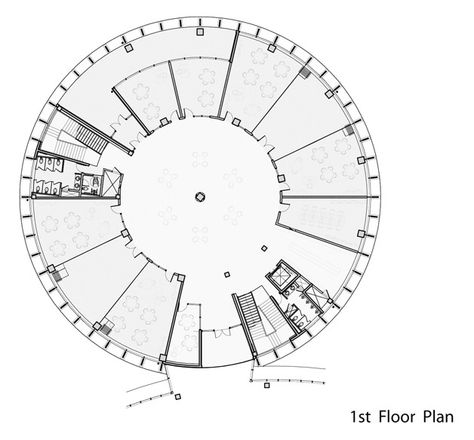 Fracture Architecture, Ramps Architecture, Education City, Circular Buildings, Classroom Planning, First Floor Plan, Museum Interior, Gift For Architect, Small House Layout