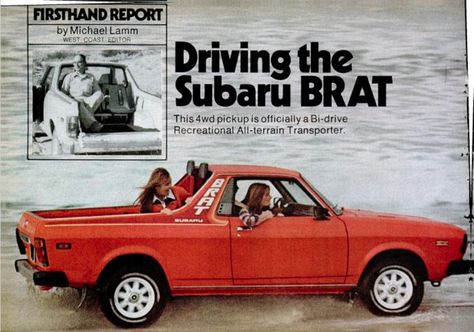 First page of the #Subaru #BRAT article in the March 1978 Popular Mechanics Magazine. #vintage #retro #Brumby #MV Subaru Offroad, Vintage Subaru, Subaru Brumby, Lifted Subaru, Popular Mechanics Magazine, Subaru Brat, Veteran Car, Car Catalog, Cool Car Drawings