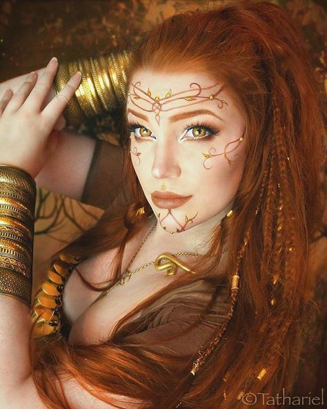 Elvish Makeup, Elven Makeup, Viking Makeup, Fantasy Make-up, Halloween Costum, Fire Goddess, Elf Warrior, Elf Cosplay, Girls Foto