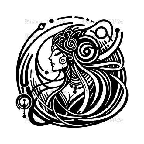 Viking Diy, Viking Svg, Viking Goddess, Freya Goddess, Cricut Stickers, Cricut Clipart, Norse Goddess, Unique Stickers, Unique Sticker