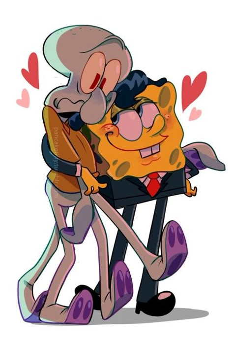 Squidward X Spongebob, Spongebob Squarepants Drawing, Spongebob X Squidward, Spongebob Fanart, Squidward Art, Spongebob And Squidward, Spongebob Things, Spongebob Art, Spongebob Squidward