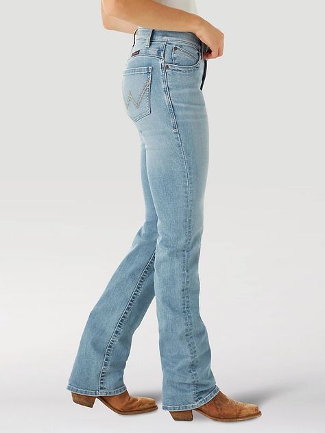 Women's Wrangler® Ultimate Riding Jean Willow Wrangler Willow Jeans, Wrangler Bootcut Jeans Women, Wrangler Womens Jeans, Women’s Wrangler Jeans, Wrangler Jeans Women's Outfit, Light Wash Wrangler Jeans, Law Cosplay, Wrangler Jeans Women's, Cowgirl Jeans