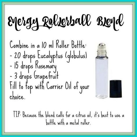 Essential Oils Energy, Essential Oil Roller Bottle Recipes, Roller Bottle Blends, Ball Recipes, Essential Oil Roller Balls, Doterra Essential Oils Recipes, Essential Oil Remedy, Young Living Essential Oils Recipes, Yl Oils