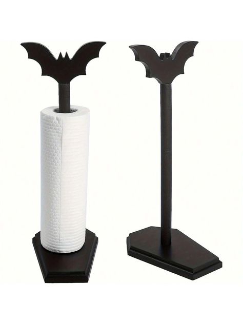 1pc Bat Paper Towel Holder, Halloween Decor For Kitchen And Bathroom, Gothic Home Decor For Oddities And Curiosities, Goth Accessories For Countertop Stand, Witchy Gifts For WomenI discovered amazing products on SHEIN.com, come check them out! Halloween Decor For Kitchen, Bathroom Halloween, Towel Rack Kitchen, Countertop Brackets, Oddities And Curiosities, Witchy Kitchen, Skull Shower Curtain, Kitchen Sponge Holder, Skull Accessories