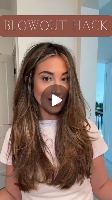 Long Hair Blowout No Layers, Front Blowout Hair, Blowout Medium Length Hair Tutorial, Blow Dry Blowout, Home Blowout Diy, Everyday Blowout Hair, Medium Hair Blowout Tutorial, Salon Blowout Long Hair, Effortless Blowout Hair