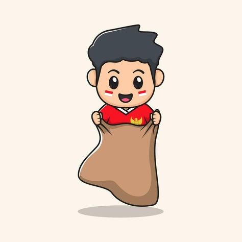 sack race competition. flat character vector. Indonesian Independence day Indonesian Independence Day, Indonesian Independence, Flat Character, Sack Race, Character Vector, Independence Day, Vector Free, Royalty, Royalty Free