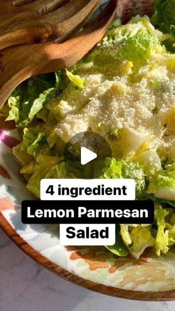 Emily | Simple Healthy Recipes on Instagram: "4 ingredient lemon Parmesan salad 🥗🍋🧀

This salad is light, refreshing and SO full of flavour. This recipe is definitely a must! Not only is it delicious but it goes so well with almost everything 🙌

Ingredients 
1 head romaine/cos lettuce
1/4 cup olive oil
2 lemons, juiced
1 cup parmesan cheese, grated 
Salt & pepper

Directions 
1. Wash and slice the lettuce into bite sized pieces
2. Add the lettuce to a large bowl
3. Add olive oil, lemon juice, Parmesan, salt and pepper
4. Toss until combined & enjoy

#salade #healthysalads #parmeseansalad#sidedish #bestsalads #healthyfood #saladrecipe #heathyrecipes #easydinner #easyrecipes #dinnerideas" Parmesan Lemon Salad, Nanas Lemon Parmesan Salad, Lemon Parmesan Couscous, Crunchy Lemon Parmesan Salad, Lemon Parmesan Lettuce Salad, Parmesan Salad, Healthy Salads, Bite Size, 4 Ingredients