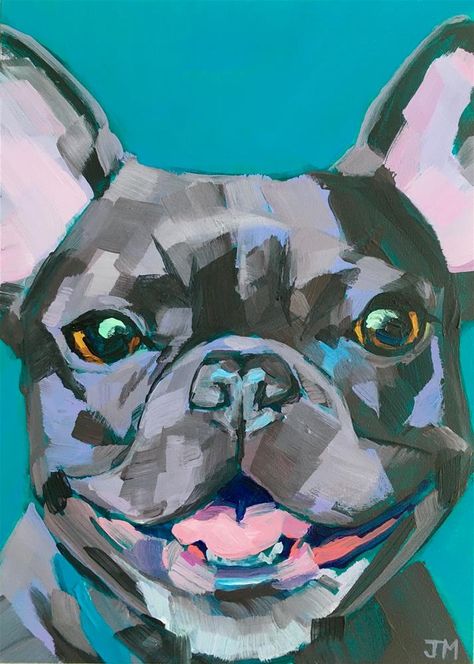 French Bulldog Art Painting, Frenchie Painting, Dog Sketching, Dog Painting Pop Art, Ali Kay, Frenchie Art, French Bulldog Painting, Jessica Miller, Charleston Art