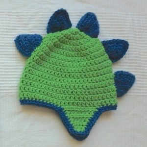 How To Crochet Dinosaur Spikes, Dinosaur Hat Pattern, Crochet Dinosaur Hat, Cat Hat Pattern, Crochet Hats For Boys, Crochet Animal Hats, Dinosaur Hat, Loom Knitting Projects, Hat Patterns Free