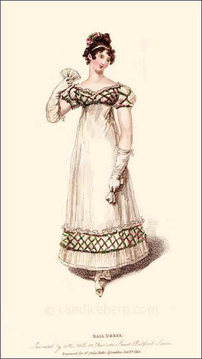 Ackerman's repository of Arts, january 1816- Christmas festival dress 1816 Dress, 1810s Fashion, 1820 Fashion, Empire Clothing, Facts Images, 1820s Fashion, Regency Fashion Plates, Regency Dresses, Regency Clothing