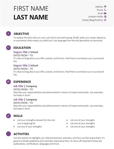 Student Resume (Modern design) Cv Template Student, High School Resume Template, High School Resume, College Resume Template, Cv Example, Resume Objective Examples, Sample Resume Templates, Student Resume Template, Job Resume Template