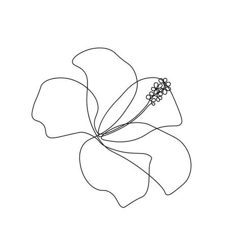 Hibiscus Drawing, Hibiscus Flower Drawing, Hawaiian Flower Tattoos, Hibiscus Flower Tattoos, Hibiscus Tattoo, Flower Line Art, Line Art Flowers, Floral Line Art, Wave Tattoo