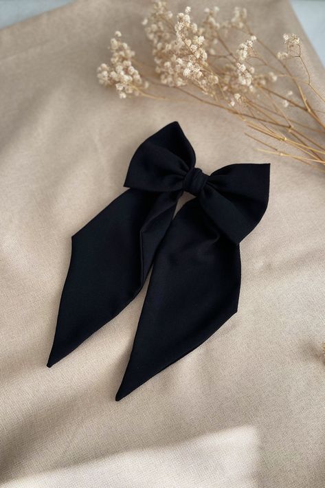 Black Chiffon Sailor Hair Bow With Pointed Tail Black Light Weight Bow for Girl Medium Hair Bow Woman Gift Single Layer Bow for Party - Etsy UK Bow Tie For Hair, Black Hair Bow, Black Bows, Bow For Hair, Bows For Hair, Bow Hair, Bow Tie, Bow Ties, Black Hair Accessories