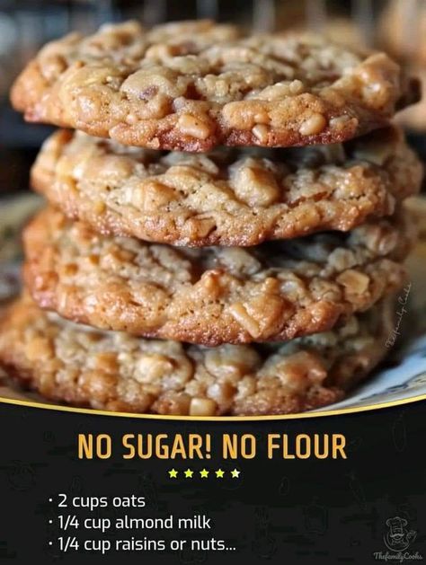 The pioneer Woman - Ree Drummond | HEALTHY COOKIES - NO SUGAR | Facebook Jamie Oliver Healthy Cookies, Healthy Granola, Grandma Cooking, Martha Stewart Recipes, Ina Garten Recipes, No Flour Cookies, Jamie Oliver Recipes, Healthy Cookie Recipes, Cooking Recipes Healthy