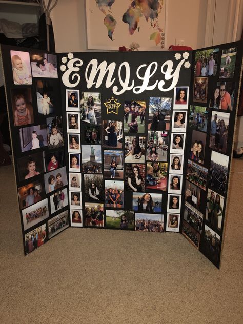 Memory Poster Board Ideas, Grad Board Ideas, Senior Night Trifold Board, Senior Trifold Board Ideas, Trifold Ideas, Senior Board Ideas, Graduation Picture Boards, Graduation Photo Boards, Senior Boards