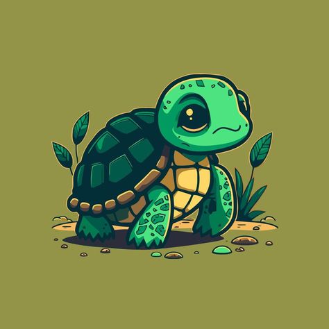 Turtle Mascot Logo, Turtle Character Illustration, Turtle Illustration Design, Turtle Logo Design, Turtle Icon, Animal Character Illustration, Sea Turtle Illustration, Turtle Mascot, Turtle Project