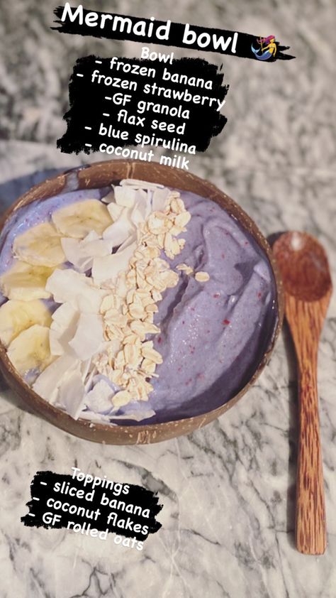 Blue Majik Smoothie Bowl, Smoothie King Recipes, Yogurt Smoothie Bowl, Frozen Yogurt Smoothie, Homemade Acai Bowl, Mermaid Bowl, Calorie Counting Recipes, Coconut Smoothie Bowl, Açaí Bowls