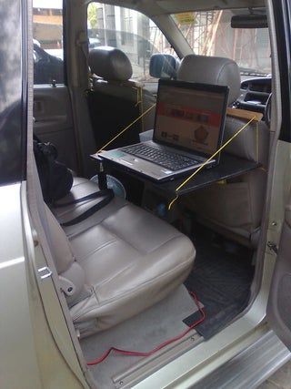 Make Laptop Table for Your Car : 7 Steps - Instructables Car Laptop Holder, Diy Car Table, Car Office Organization, Car Desk, Gifts For New Drivers, Car Table, Car Living, House Organization, Car Life