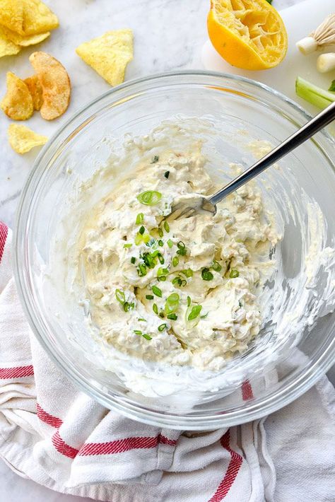 The Best Clam Dip Recipe EVER | foodiecrush.com Best Clam Dip Recipe, Clam Dip Recipe, Clam Dip, Ranch Dip Recipe, Clam Recipes, Cream Cheese Dips, Foodie Crush, Bacon Recipes, Dip Recipe