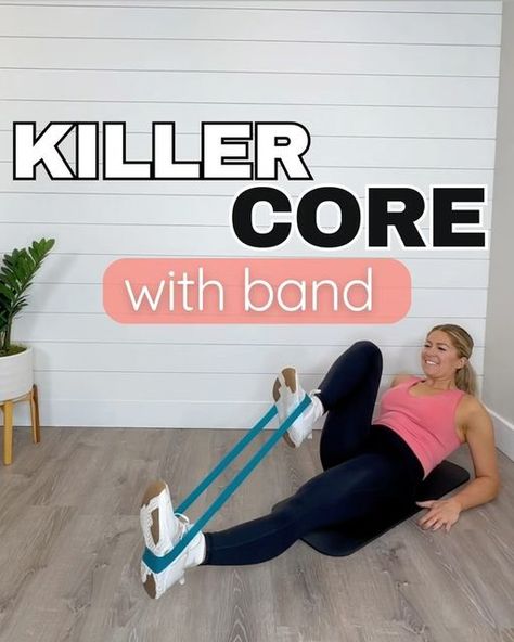 Natalie Wilson • Home & Gym Workouts on Instagram: "Ready to strengthen your core 🔥🔥🔥

Grab a loop band and give this workout a try!

Do 12-16 reps per exercise (per side if applicable)
3-4 sets

Comment “bands” and I’ll send you a link to some affordable bands you can have for your home, gym bag, or for traveling 🧳" Loop Band Exercises, Weekly Workout Routines, Vacation Workout, Resistance Band Training, Pilates Workout Routine, Core Strengthening, Core Strengthening Exercises, Cardio At Home, Killer Workouts