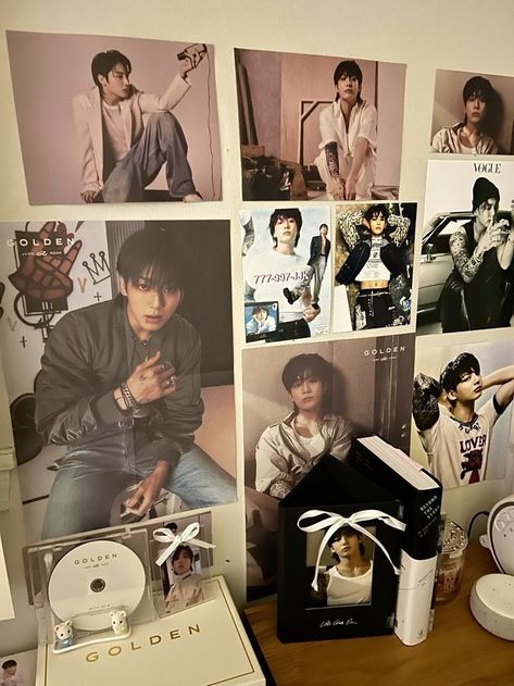 Jungkook Room Aesthetic, Kpop Wall Decor Aesthetic, Kpop Room Ideas, Bts Room Decor, Bts Room, Army Room Decor, Army Room, Pinterest Room Decor, Girly Room