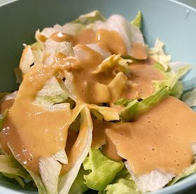 ---Aleisa.Daily---: Copy Cat Hibachi Ginger Peanut Dressing - YUM! Hibachi Salad Dressing, Ginger Sauce Hibachi, Hibachi Salad, Ginger Peanut Dressing, Avocado Salad Dressing, Different Salads, Peanut Dressing, Ginger Sauce, Cuisine Recipes