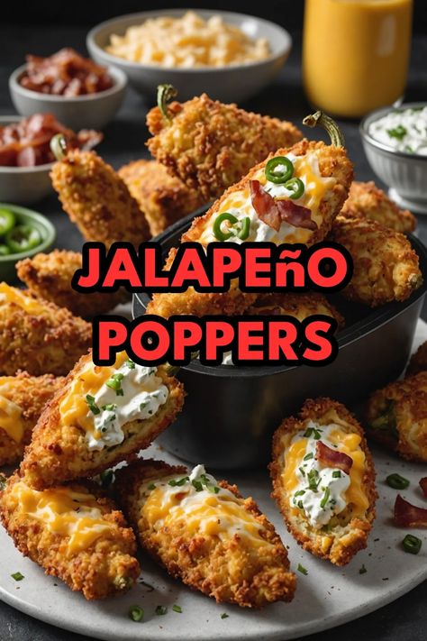 A photo of a  Jalapeño Poppers which is a type of air fryer side dishes Bacon Wrapped Jalapeno Poppers Air Fryer, Air Fry Jalapeno Poppers, Fried Jalapeno Slices Air Fryer, Thanksgiving Appetizers Air Fryer, Air Fryer Recipes Snacks Appetizers, Air Fried Jalapeno Poppers, Air Fryer Jalapeno Peppers, Appetizer Recipes Air Fryer, Jalapeno Poppers Air Fryer