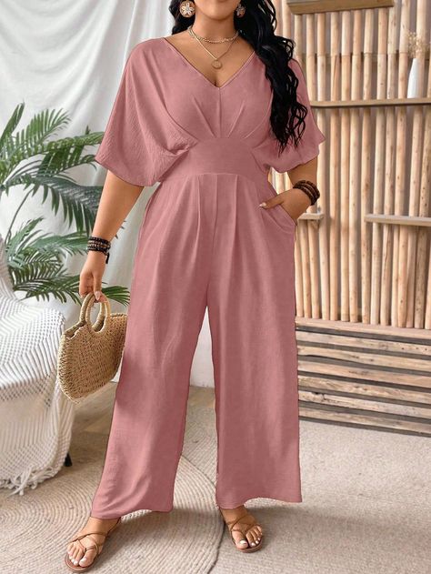 Jumpsuit Outfits, Short Sleeve Jumpsuit, Short Sleeve Jumpsuits, Swimwear Online, Plus Size Jumpsuit, Fashion 2024, Jumpsuit With Sleeves, Jumpsuit Fashion, Batwing Sleeve