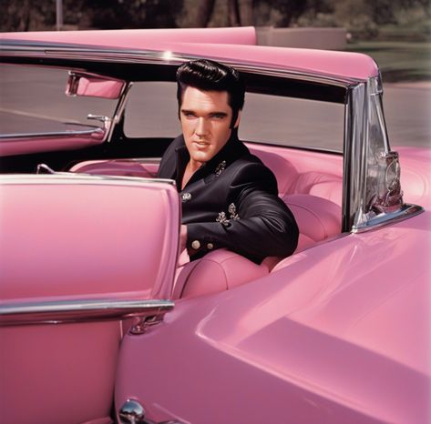 Elvis Presley Pink, Elvis Pink Cadillac, Fashion 50s, Pink Cadillac, Elvis Presley Photos, Austin Butler, Elvis Presley, Aesthetic Fashion, Cadillac