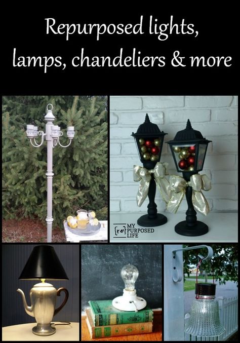 repurposed lights lamps chandeliers and more MyRepurposedLife.com #repurposed #furniture #lamps #chandeliers #lights White Twin Headboard, Repurposed Lamps, Cabinet Doors Repurposed, Double Headboard, Headboard Benches, Repurposed Lamp, Headboard Bench, Window Projects, Old Drawers