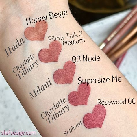 Huda Beauty Lip Liner, Lip Liner Swatches, Charlotte Tilbury Looks, Super Size Me, Sephora Lipstick, Huda Beauty Lip, Sephora Lip, Light Lipstick, Heart Stencil