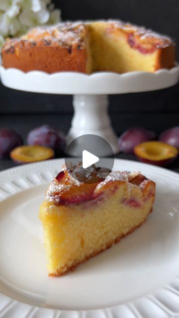 Food with Style 🤍 on Instagram: "Plum Cake Recipe 🤍

This Plum Cake is moist and delicious, combining the sweetness of plums with a soft, buttery batter 🥰

📝  Ingredients:

- 500 g plums, pitted and sliced
- 150 g all-purpose flour
- 100 g sugar
- 100 g butter, softened
- 2 eggs (size M)
- 1 tsp vanilla extract
- 1 tsp baking powder
- 1 pinch of salt
- 50 ml milk
- Blanched, slivered almonds (a small amount for topping)
- Powdered sugar for dusting

🤍  Instructions:

1. Preheat the oven to 180°C (350°F). Grease a 20 cm (8-inch) round baking tin and dust it with flour or line it with parchment paper.

2. In a large bowl, cream together the softened butter and sugar until light and fluffy. Add the eggs one at a time, beating well after each addition. Stir in the vanilla extract.

3. In Plum Cake Recipe, Plum Cake, Dream Cake, Baking Tins, 2 Eggs, One At A Time, Pinch Of Salt, Fruit Desserts, Pound Cake