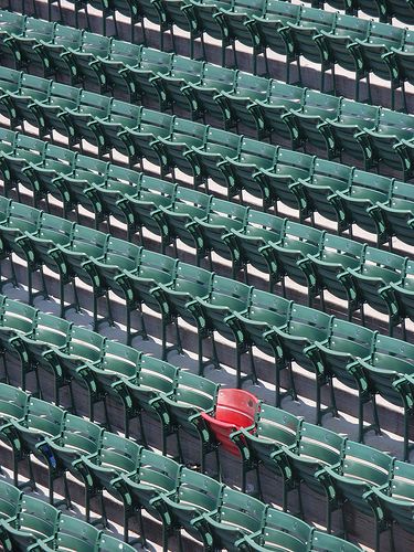 The Lucky Chair, Fenway Park. Red seat at Fenway Park in right center field. Ted Williams hit a home run 502 ft on June 9, 1946. Fenway Park Boston, Game Day Quotes, Red Sox Nation, England Sports, Baseball Park, Red Socks Fan, Ted Williams, Red Sox Baseball, Boston Strong