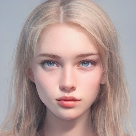 Artbreeder Portraits, Girl Face Drawing, Desain Buklet, Female Character Inspiration, Digital Portrait Art, Blonde Hair Blue Eyes, Girls Characters, Female Character Design, Digital Art Girl