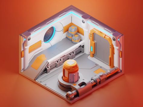 Space Corridor by Roman Klčo on Dribbble Polygon Runway, 3d Cinema, Corridor Design, Indie Game Development, Building Management, Isometric Art, 3d Video, Futurism, Space Station