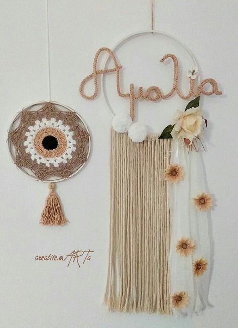 New top class crochet handmade wall Decoration Ideas Crochet Mirror Frame, Crochet Name, Crochet Mirror, Frame Crochet, Name Wall Hanging, Frame Tutorial, Wall Decoration Ideas, Crochet Wall Hangings, Handmade Wall Decor