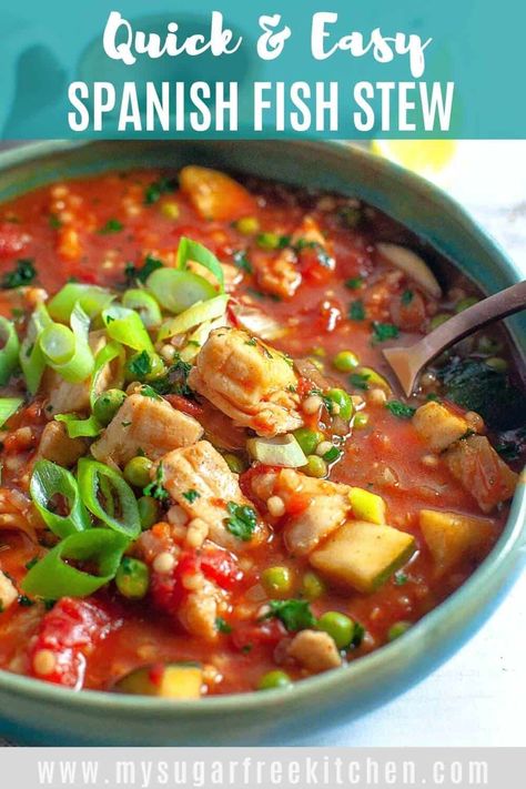 Spanish Fish Stew, Easy Spanish Recipes, Fish Stew Recipes, Sweet Paprika, Seafood Stew, Fish Stew, One Pot Meal, Healthy Comfort, Easy One Pot Meals