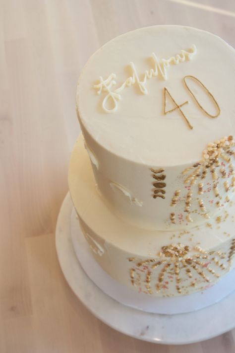 Gold 40th Birthday Cake, 60 And Fabulous Cake, Forty And Fabulous Cake, Pink And Gold 40th Birthday Cake, 60th Birthday Cake Buttercream, 40 And Fabulous Cake, Cake Bake Shop, 40th Cake, 40 And Fabulous